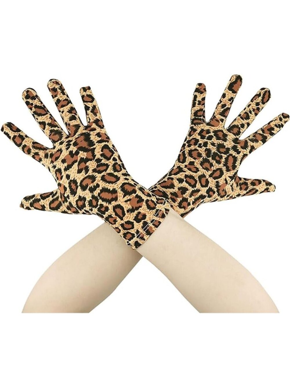 Women's Leopard 9.5“ Unisex Short Spandex Length Stretchy Costume Gloves